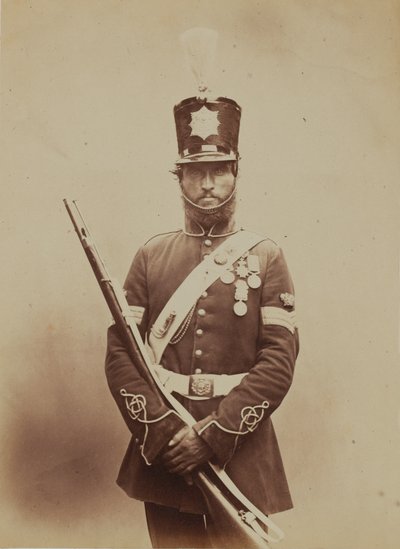 Sierżant kolorów John Paul, królewscy saperzy i górnicy, 1856 (zdjęcie w sepii) autorstwa Robert Howlett