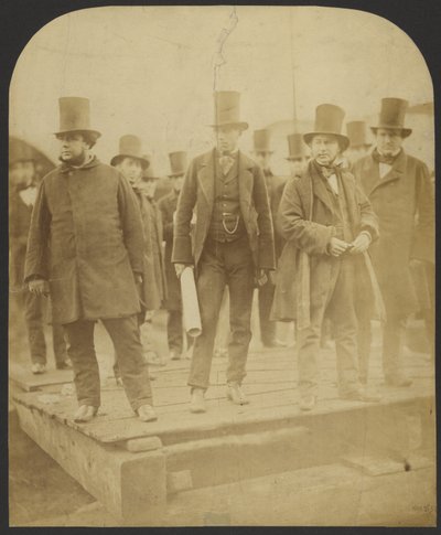 [Portret grupowy: J. Scott Russell, Henry Wakefield, Isambard Kingdom Brunel, Lord Derby] autorstwa Robert Howlett