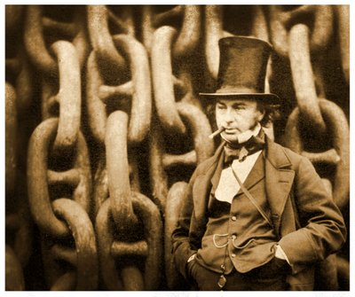 Isambard Kingdom Brunel przy łańcuchach startowych SS Great Eastern, 1857 autorstwa Robert Howlett