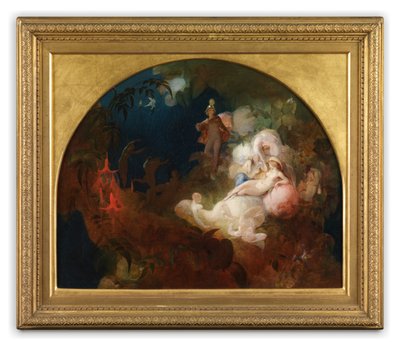 Tam śpi Tytania (olej na desce) autorstwa Robert Huskisson