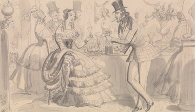 Refresco público na alta sociedade polida autorstwa Robert Isaac Cruikshank