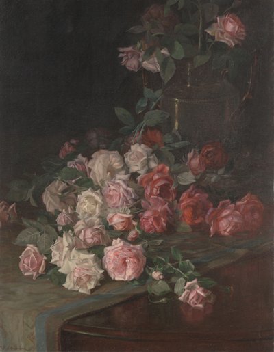 Róże i mahoń, ok. 1900 (olej na desce) autorstwa Robert Jenkins Onderdonk