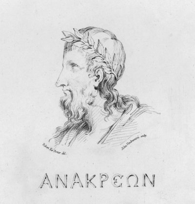 Portret Anakreona (rycina) autorstwa Robert Kerr (after) Porter