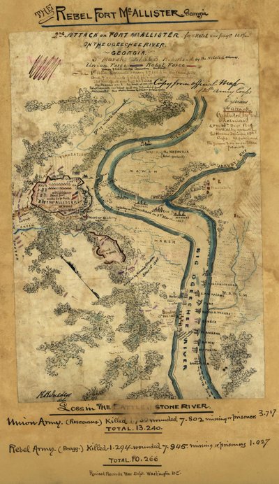 2. atak na fort McAllister nad rzeką Ogeechee, Georgia LOC gvhs01.vhs00278 autorstwa Robert Knox Sneden