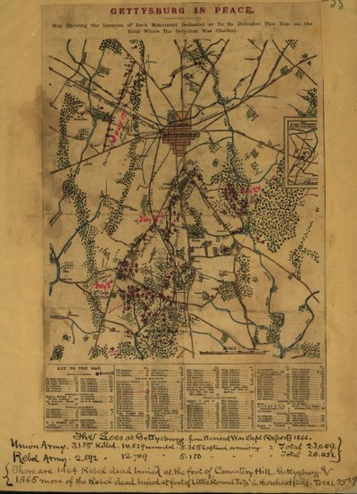 Gettysburg w pokoju LOC gvhs01.vhs00266 autorstwa Robert Knox Sneden