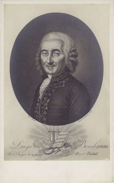 Luigi Boccherini, włoski kompozytor i wiolonczelista (1743-1805). autorstwa Robert Lefevre
