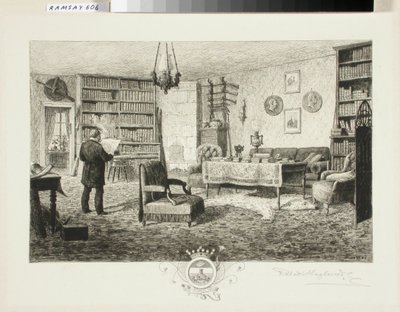 Adolf Erik Nordenskjöld w swojej bibliotece autorstwa Robert Ludvig Haglund