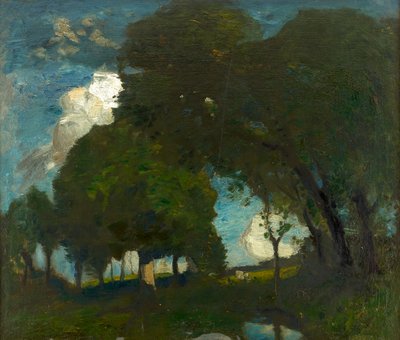 Woodland by Moonlight (olej na płótnie) autorstwa Robert Macaulay Stevenson