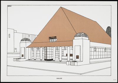 Halles, z Une Cite Moderne, Rysunki Rob Mallet-Stevens Architecte, 1987 (opublikowane) autorstwa Robert Mallet Stevens