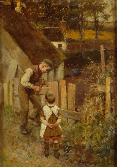 Mending the Fence (olej na płótnie) autorstwa Robert McGregor