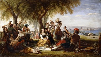 Scena Fiesty, na Lido, niedaleko Wenecji, 1848 autorstwa Robert McInnes