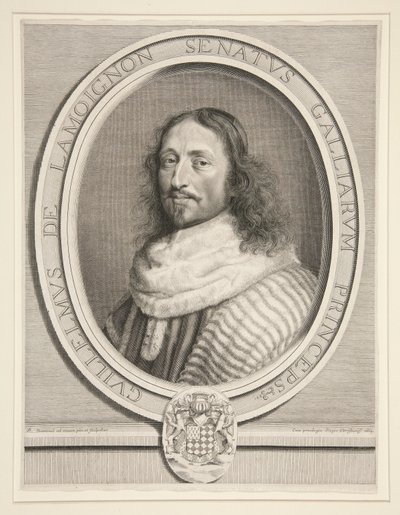 Guillaume de Lamoignon, pierwszy przewodniczący parlamentu paryskiego (pierwszy przewodniczący parlamentu paryskiego) autorstwa Robert Nanteuil