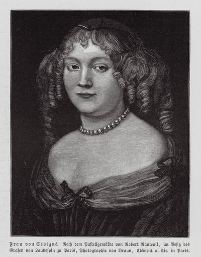 Madame de Sevigne, francuska pisarka (rycina) autorstwa Robert Nanteuil