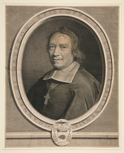 Portret Jeana de Maupeou, biskupa i hrabiego Chalons-sur-Saone autorstwa Robert Nanteuil