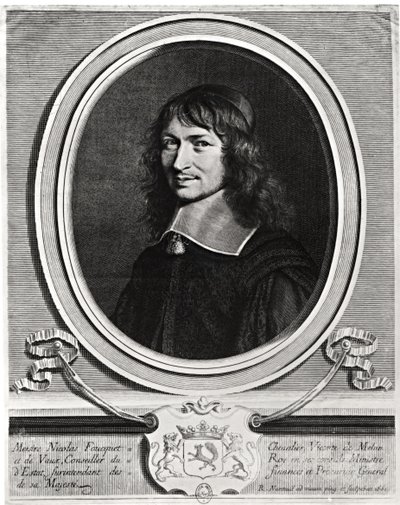 Portret Nicolasa Fouqueta (1615-80) 1662 (rycina) (zdjęcie czarno-białe) autorstwa Robert Nanteuil