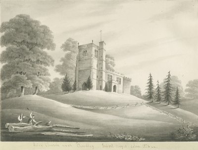 Kościół w Arley: rysunek w sepii, 1824 autorstwa Robert Noyes