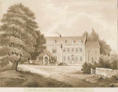 Stourton - "Gulasz Poney Inn niedaleko Kinver": rysunek w sepii, 1828 autorstwa Robert Noyes