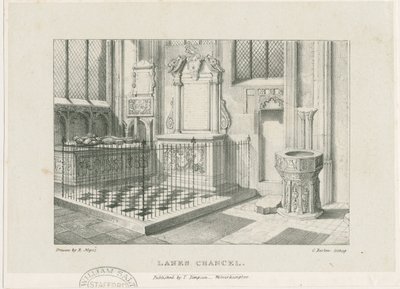 Wolverhampton - „Lanes Chancel” w kościele św. Piotra: litografia, bd [c 1844] (druk) autorstwa Robert Noyes