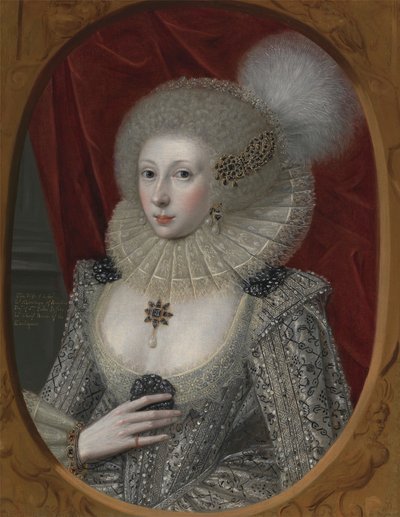Portret kobiety, prawdopodobnie Elizabeth Pope (ok. 1585; żyjący 1624) autorstwa Robert Peake the elder