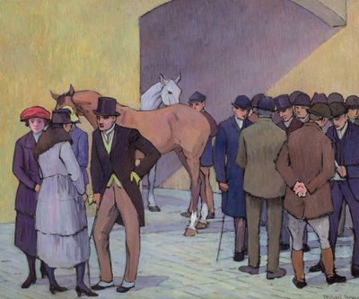 Poranek u Tattersalla (olej na płótnie) autorstwa Robert Polhill Bevan
