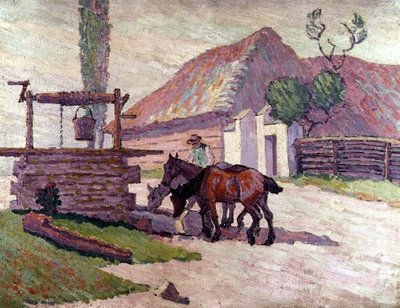 Konie pijące autorstwa Robert Polhill Bevan