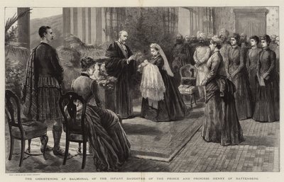 Chrzest w Balmoral niemowlęcej córki księcia i księżniczki Henryka z Battenbergu (The Christening at Balmoral of the Infant Daughter of the Prince and Princess Henry of Battenberg) autorstwa Robert Pritchett