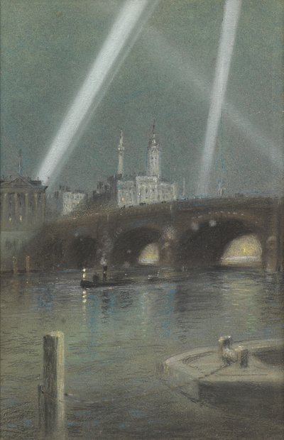 Reflektory wojenne nad London Bridge autorstwa Robert Randoll