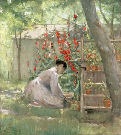 Pielęgnacja ogrodu (olej na płótnie) autorstwa Robert Reid