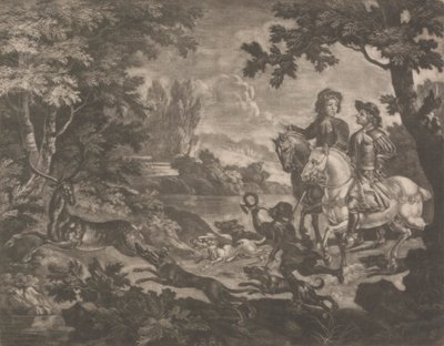 Łowcy ścigający jelenia autorstwa Robert Robinson