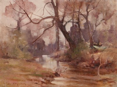 Cicha polana nad rzeką (olej na płótnie) autorstwa Robert Russell MacNee