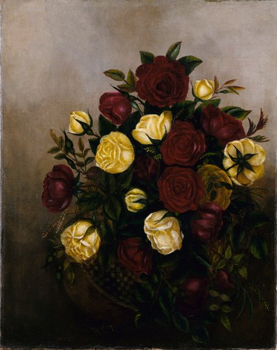 Martwa natura z różami autorstwa Robert S. Duncanson