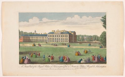 Widok na Pałac Kensington w Londynie Widok z przodu Pałacu Królewskiego w Kensington (tytuł na obiekcie) Londyn (tytuł serii) autorstwa Robert Sayer