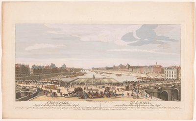 Widok na Pont Neuf nad Sekwaną w Paryżu, w kierunku Pont Royal Widok na Paryż ze środka Pont Neuf w kierunku Pont Royal (...) (tytuł na obiekcie) Paryż (tytuł serii) autorstwa Robert Sayer