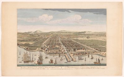 Gezicht op de stad Batavia Miasto Batavia na wyspie Jawa i stolica wszystkich holenderskich fabryk i osad w Indiach Wschodnich (tytuł na obiekcie) Nederzettingen van de VOC (tytuł serii) autorstwa Robert Sayer