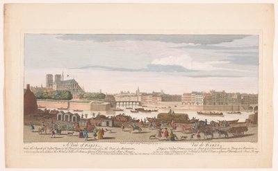 Widok na Paryż widziany z Quai de Miramion Widok na Paryż, od kościoła Nostre Dame do Pont de la Tournelle, zaczerpnięty z Quai de Miramion (...) (tytuł na obiekcie) Paryż (tytuł serii) autorstwa Robert Sayer