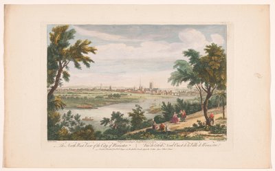 Widok na miasto Worcester Widok na północno-zachodni widok miasta Worcester (tytuł na obiekcie) autorstwa Robert Sayer