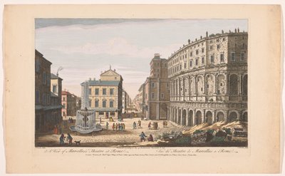 Widok Teatru Marcellusa w Rzymie Widok Teatru Marcellusa w Rzymie (tytuł na obiekcie) Rzym (tytuł serii) autorstwa Robert Sayer