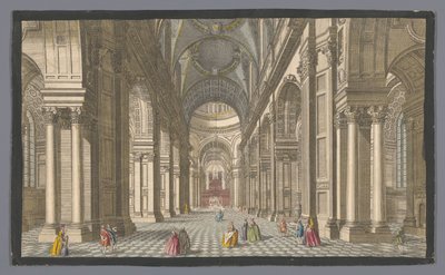 Widok wnętrza katedry św. Pawła w Londynie Widok wnętrza St. Pauls w Londynie (tytuł na obiekcie) Londyn (tytuł serii) autorstwa Robert Sayer