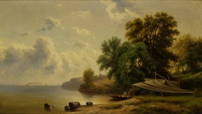 Krajobraz z polem namiotowym, b.d. autorstwa Robert Seldon Duncanson