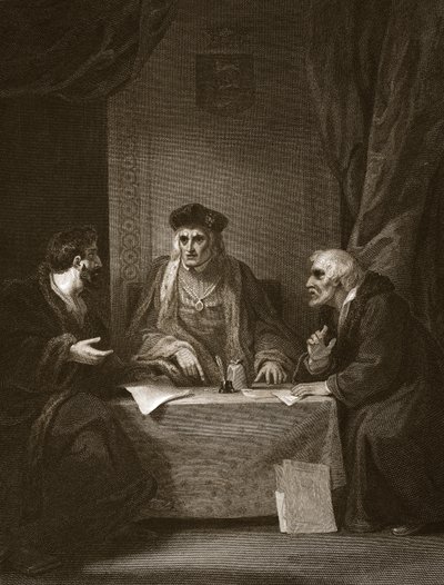 Henryk VII z Empsonem i Dudleyem, grawerowane przez Worthingtona, ilustracja z „Historii Anglii” Davida Hume