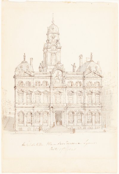 Hôtel de Ville, Place des Terreaux, Lyon autorstwa Robert Smirke