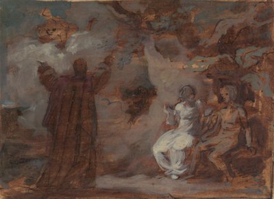 Prospero wyczarowuje maskę dla Ferdynanda i Mirandy autorstwa Robert Smirke