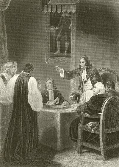 Biskupi przed Privy Council 1688 autorstwa Robert Smirke