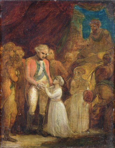 Dwaj synowie Tipu Sahiba, sułtana Mysore, przekazani jako zakładnicy generałowi Cornwallisowi (1738-1805), ok. 1792 (olej na płótnie) autorstwa Robert Smirke
