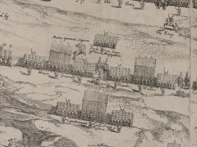 Opis armii koni i stóp Jego Królewskich Mości i Sir Thomasa Fairefaxa; 14 czerwca 1645 autorstwa Robert Streater or Streeter