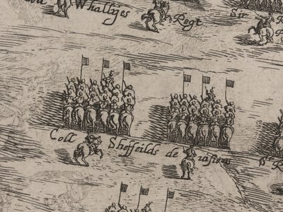 Opis armii koni i stóp Jego Królewskich Mości i Sir Thomasa Fairefaxa; 14 czerwca 1645 autorstwa Robert Streater or Streeter