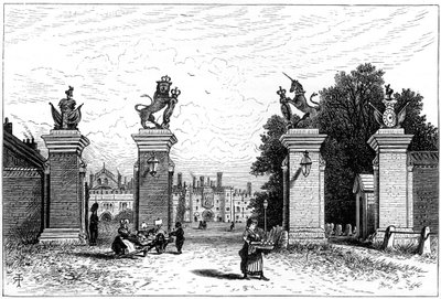 Wejście do pałacu Hampton Court, 1880. autorstwa Robert Taylor Pritchett