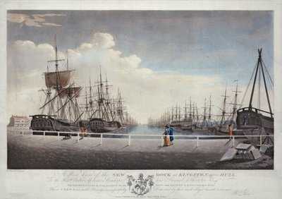 Widok z zachodu na nowy dok w Kingston upon Hull autorstwa Robert Thew