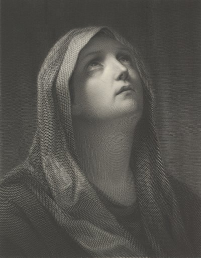 Głowa Dziewicy patrząca w prawo, za Reni, 1869. autorstwa Robert Trossin