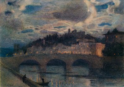 „Światło księżyca nad Arno, Florencja”, ok. 1907 r. autorstwa Robert W Little